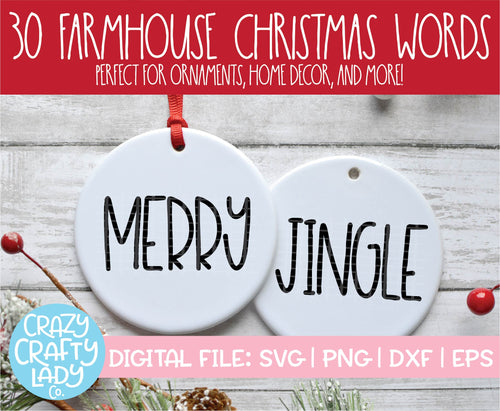 Farmhouse Christmas Word SVG Cut File Bundle