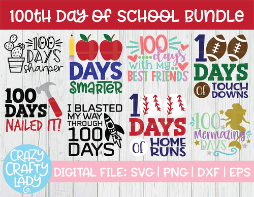 100th Day of School SVG Cut File Bundle