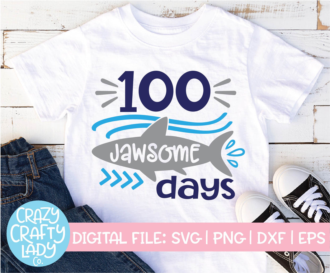 100 Jawsome Days SVG Cut File