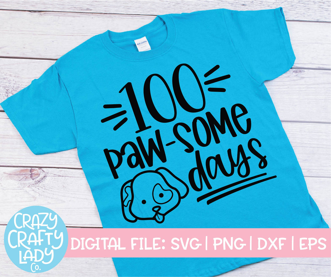 100 Paw-some Days SVG Cut File