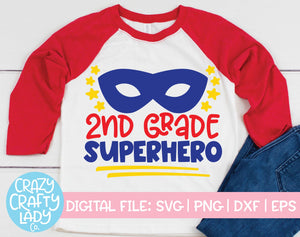 2nd Grade Superhero SVG Cut File
