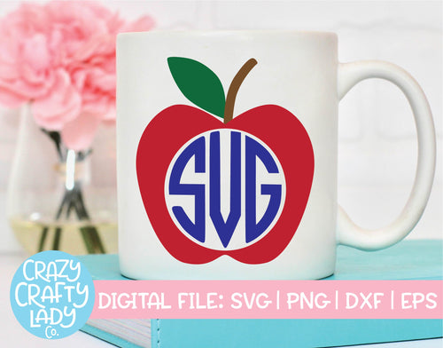Apple Monogram Frame SVG Cut File