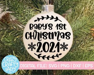 1st Christmas Ornament SVG Cut File Bundle