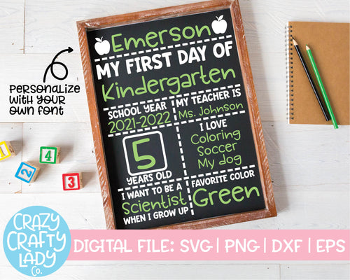 First Day of School Board SVG Cut File