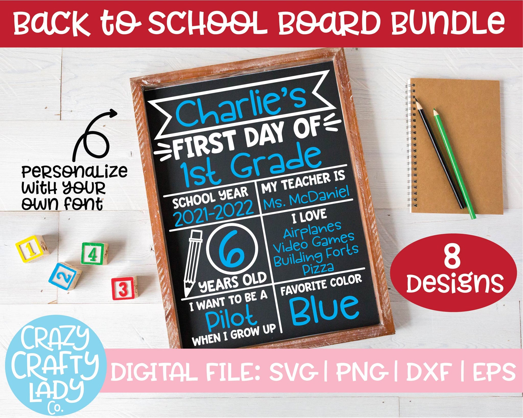First Day of School Board SVG Cut File Bundle – Crazy Crafty Lady Co.