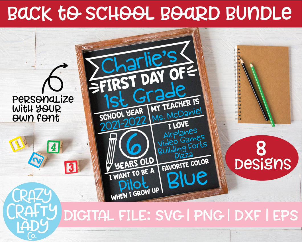 First Day of School Board SVG Cut File Bundle