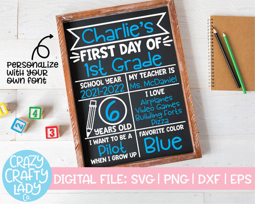 First Day of School Board SVG Cut File