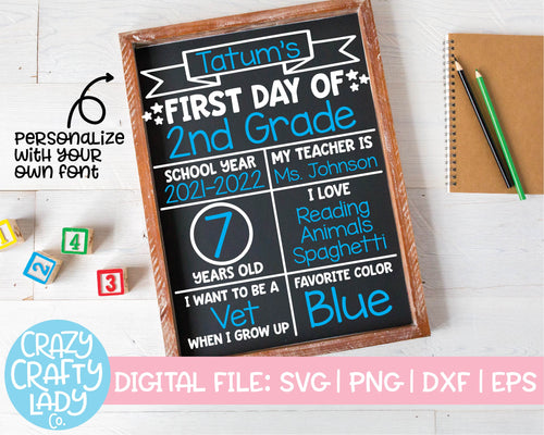 First Day of School Board SVG Cut File