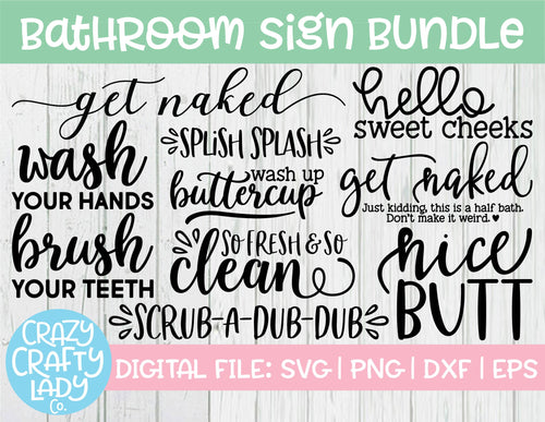Bathroom Sign SVG Cut File Bundle