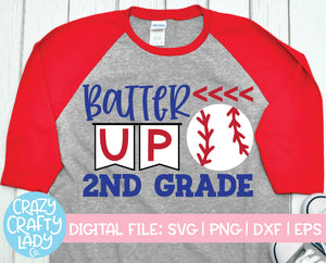 Batter Up 2nd Grade SVG Cut File