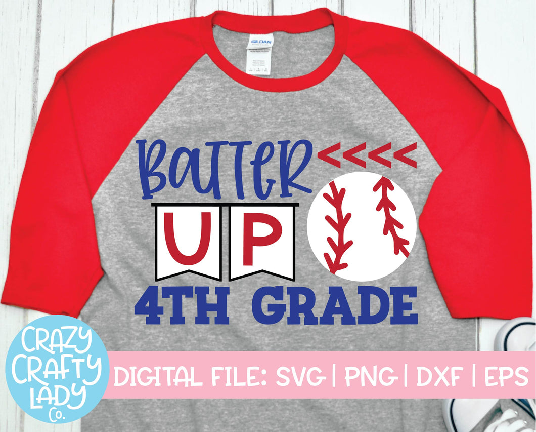 Batter Up 4th Grade SVG Cut File