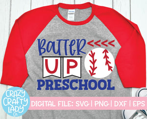 Batter Up Preschool SVG Cut File