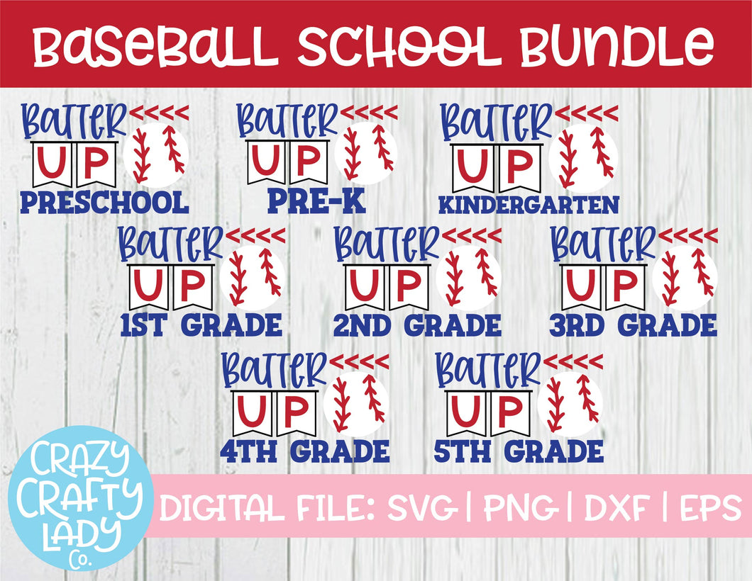 Baseball School SVG Cut File Bundle
