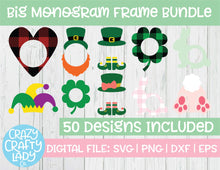 Load image into Gallery viewer, Big Monogram Frame SVG Cut File Bundle