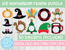 Load image into Gallery viewer, Big Monogram Frame SVG Cut File Bundle