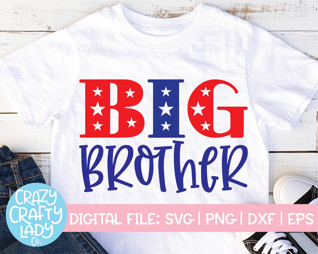Patriotic Big Brother SVG Cut File