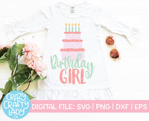 5th Birthday Girl SVG Cut File