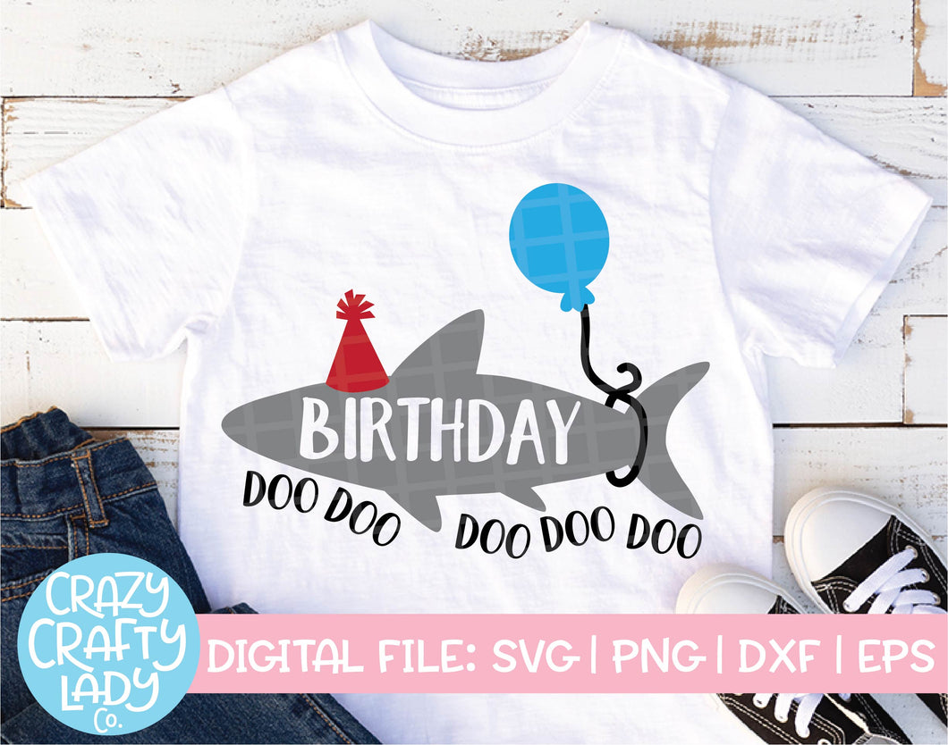 Birthday Shark SVG Cut File