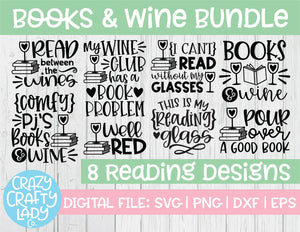 Books & Wine SVG Cut File Bundle