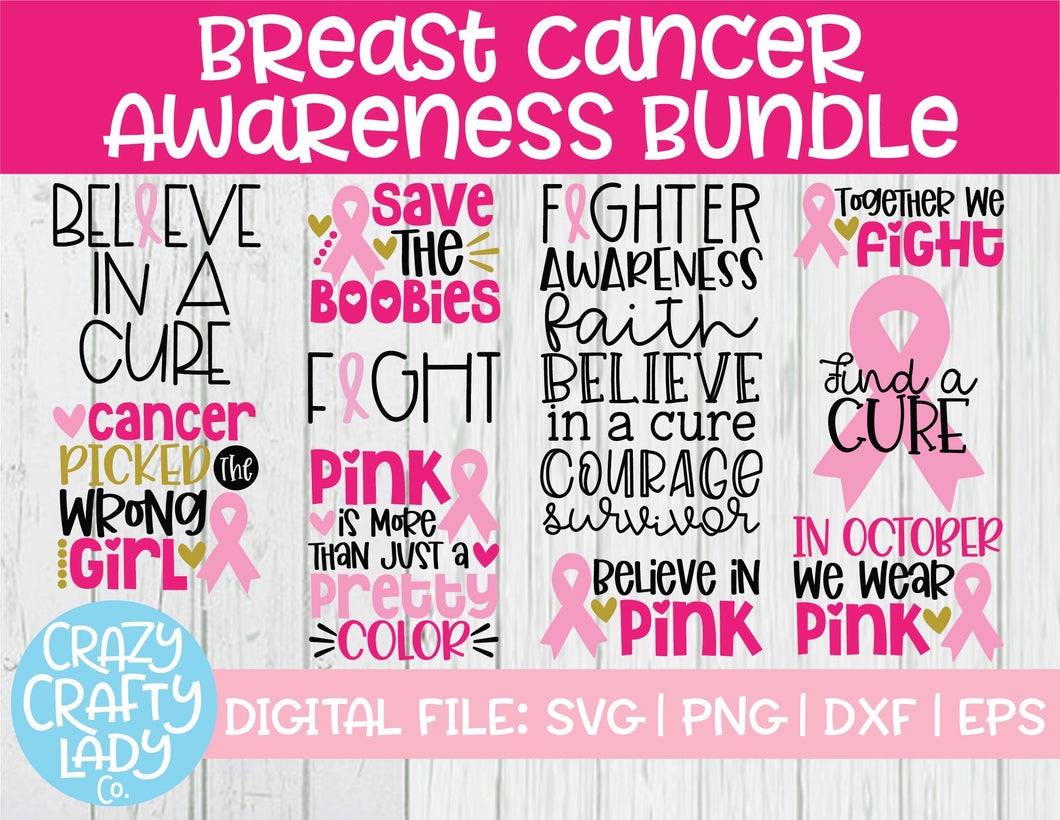 Breast Cancer Awareness SVG Cut File Bundle