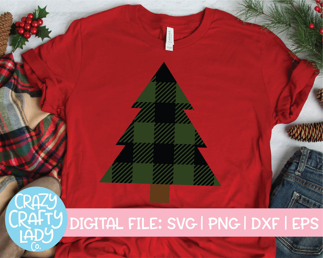 Buffalo Plaid Christmas Tree SVG Cut File