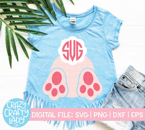 Bunny Tail Monogram Frame SVG Cut File