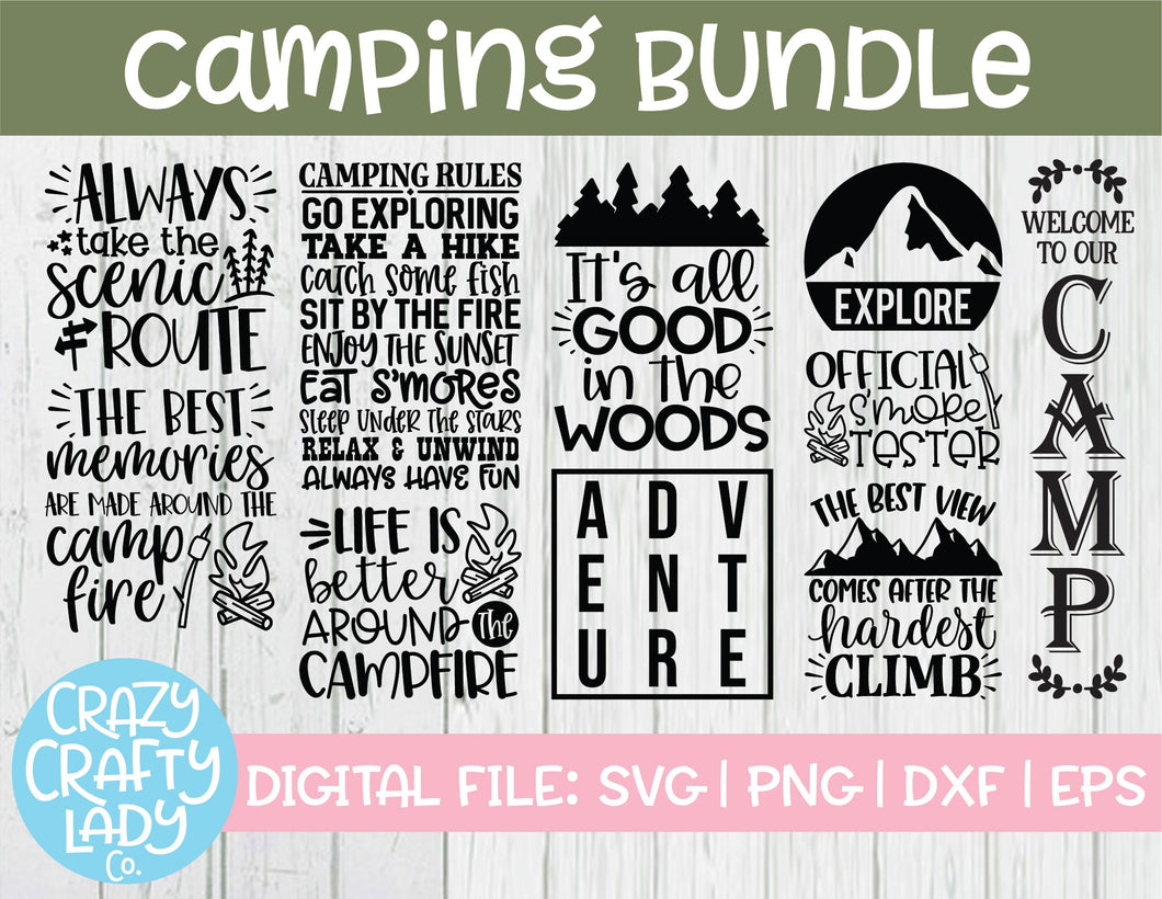 Camping SVG Cut File Bundle