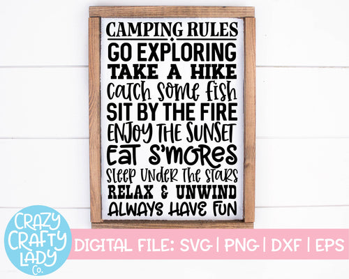 Camping Rules SVG Cut File