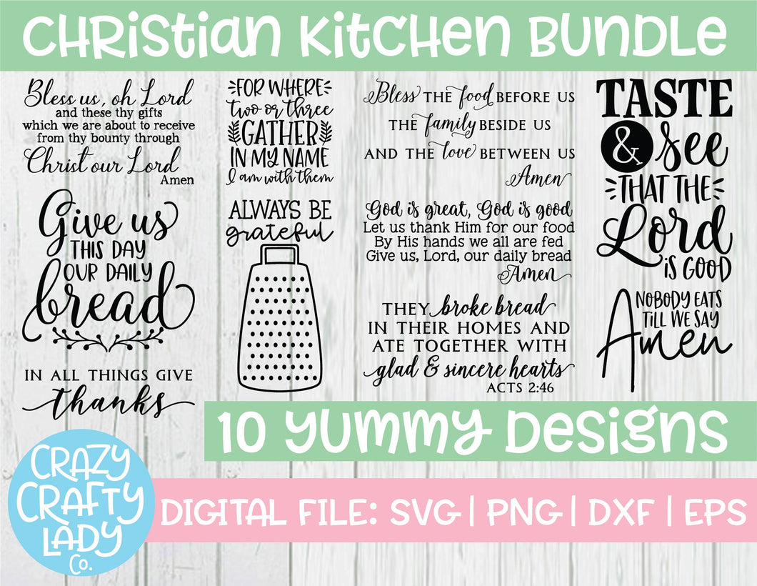 Christian Kitchen SVG Cut File Bundle