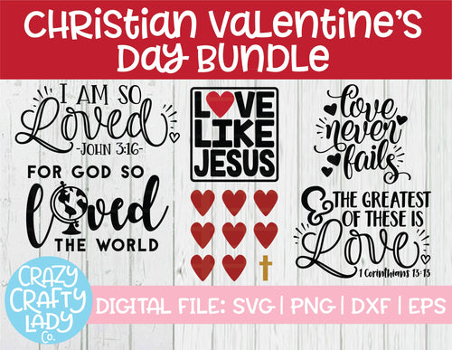 Christian Valentine's Day SVG Cut File Bundle