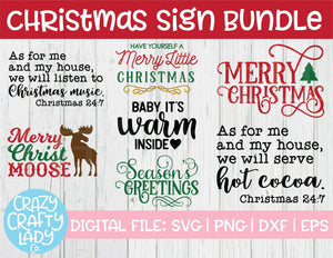 Big Christmas Sign SVG Cut File Bundle