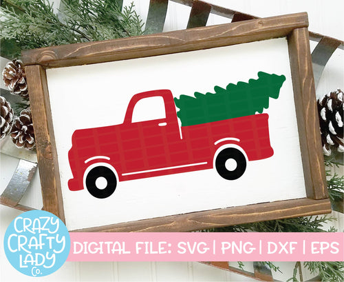 Christmas Tree Truck SVG Cut File