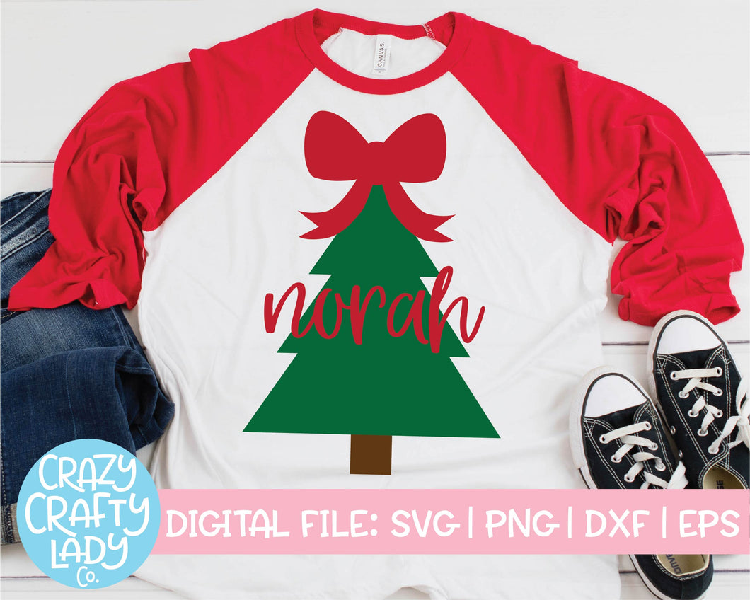 Christmas Tree with Big Bow SVG Cut File