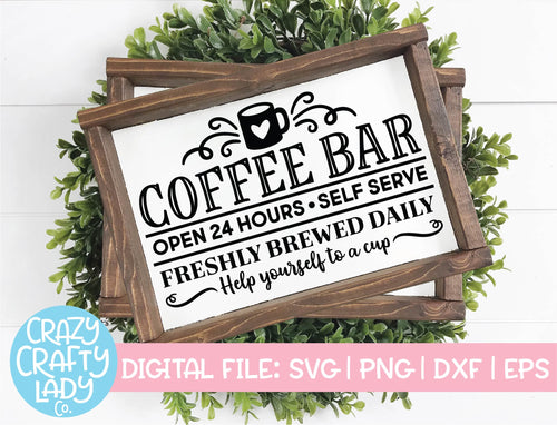 Coffee Bar SVG Cut File