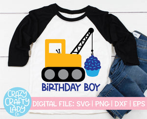 Crane Birthday Boy SVG Cut File