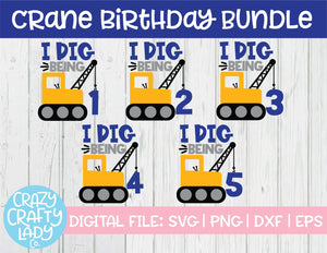 Crane Birthday SVG Cut File Bundle