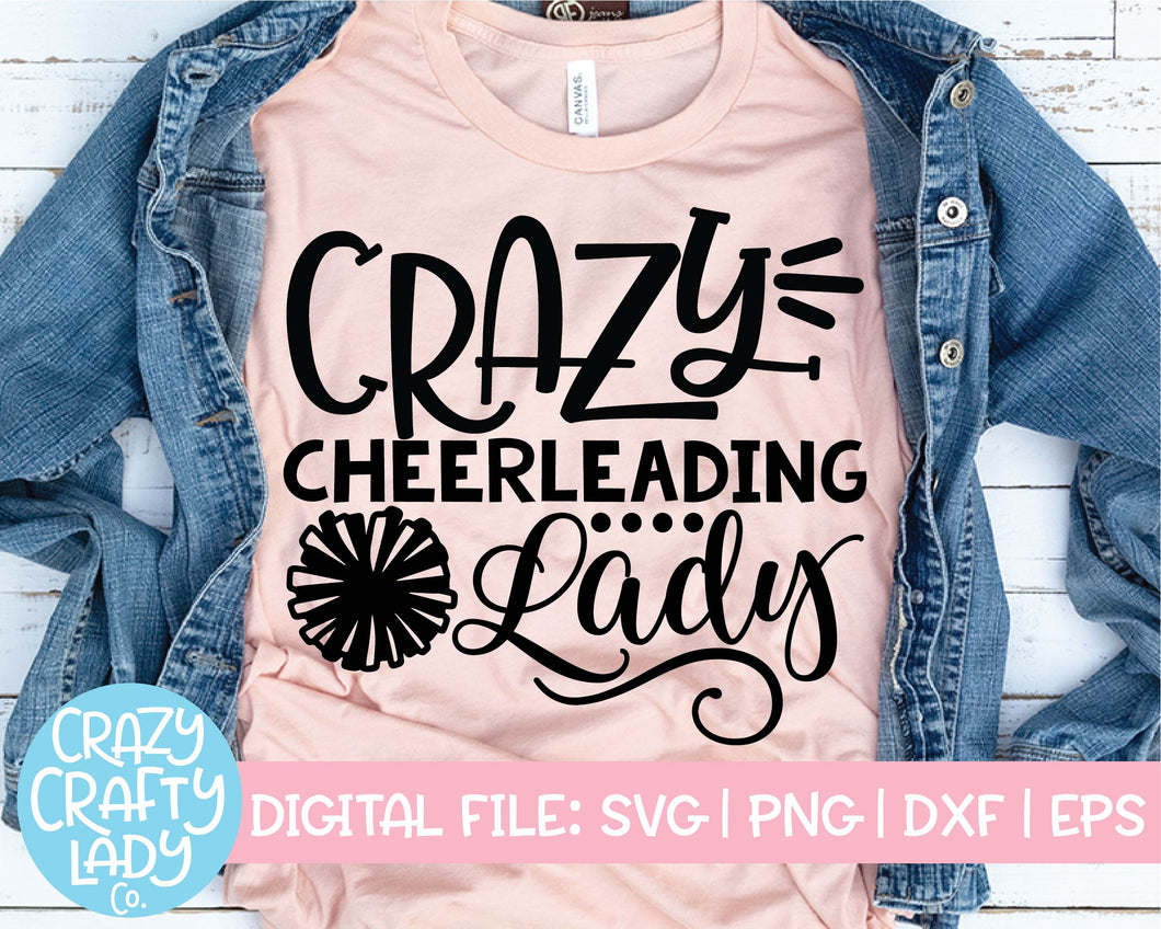 Crazy Cheerleading Lady SVG Cut File