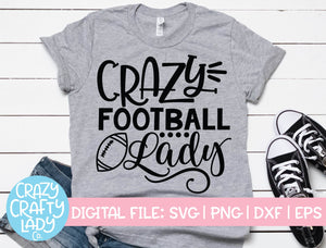 Crazy Football Lady SVG Cut File