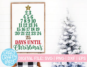 Days Until Christmas Advent Calendar SVG Cut File