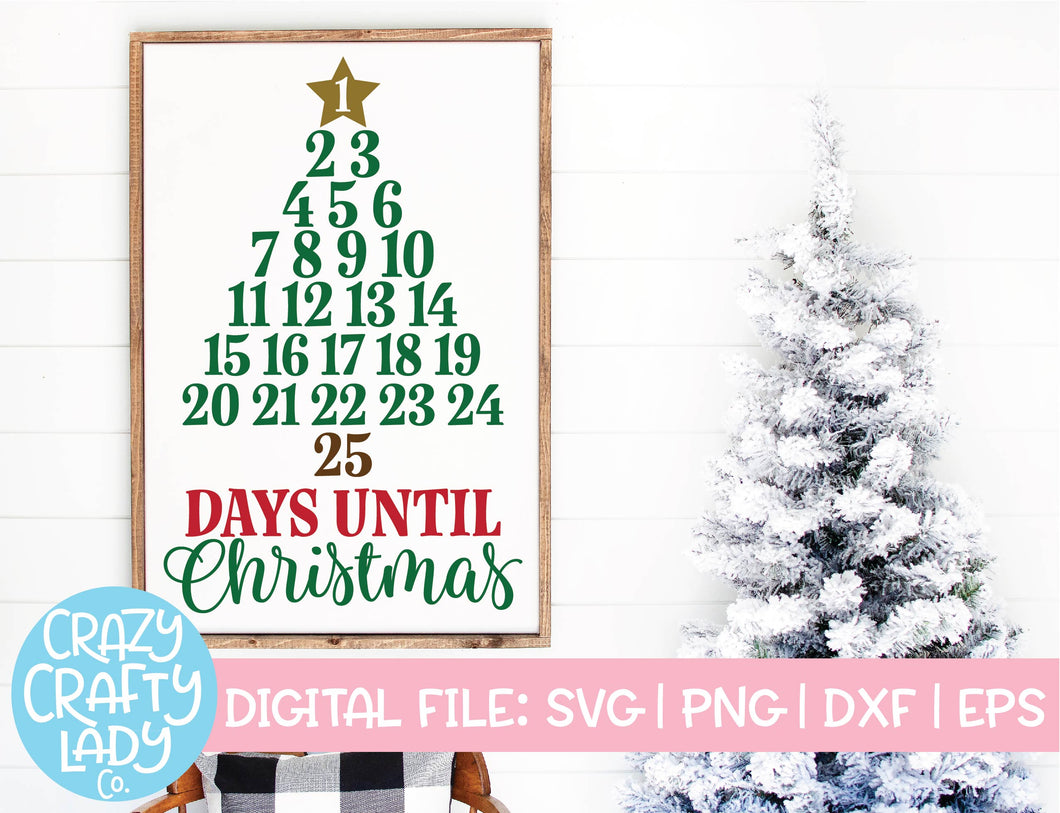 Days Until Christmas Advent Calendar SVG Cut File