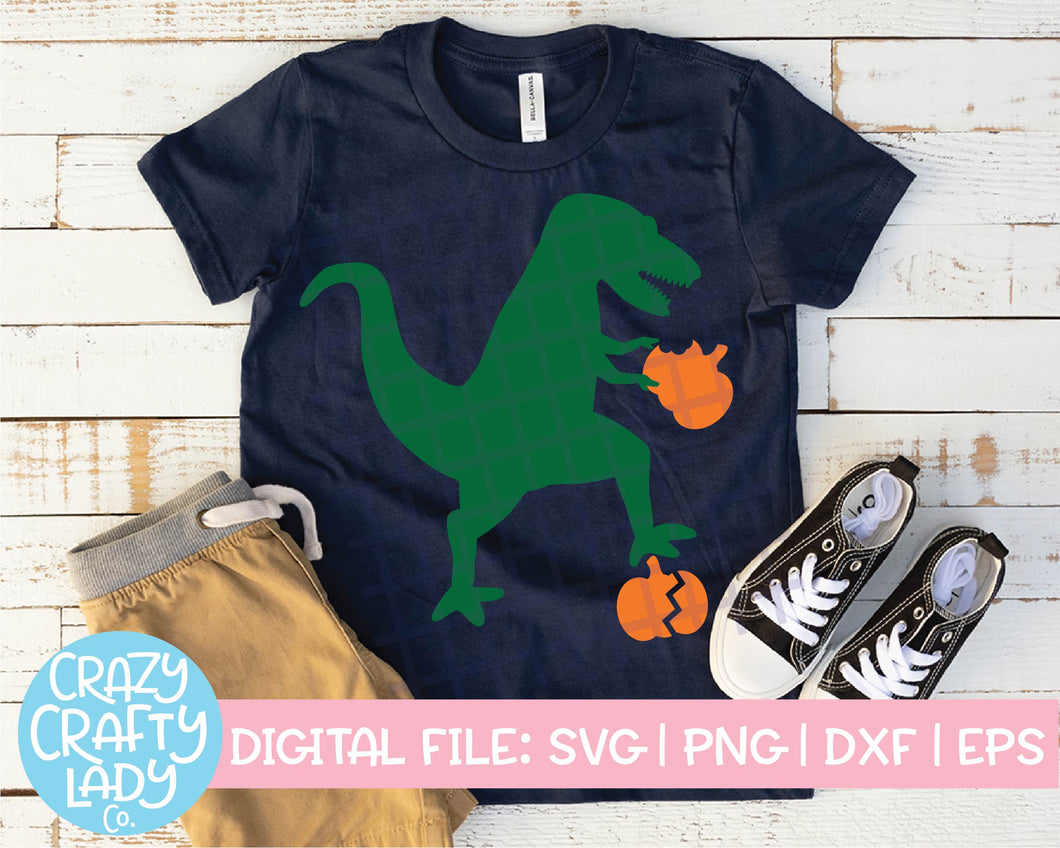 Fall Dinosaur SVG Cut File