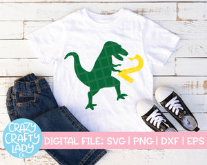 Dinosaur 2nd Birthday SVG Cut File