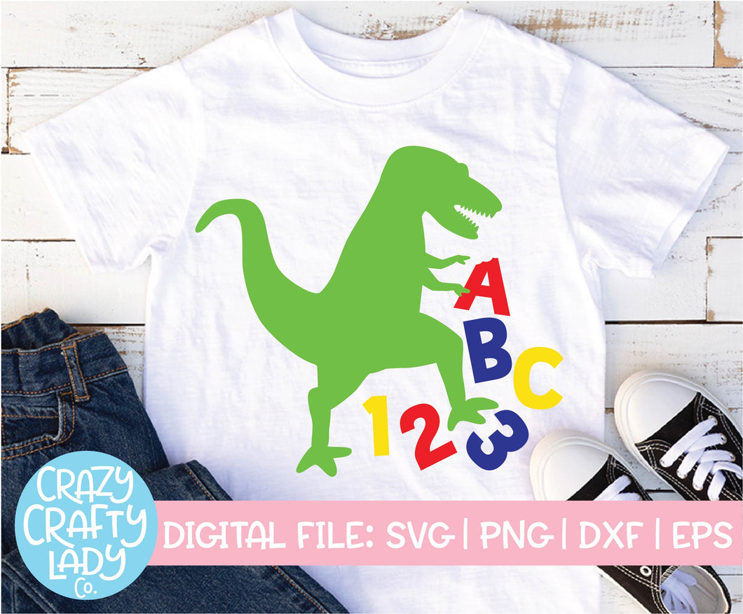 School Dinosaur SVG Cut File