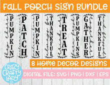 Load image into Gallery viewer, Fall Porch Sign SVG Cut File Bundle