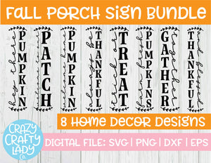 Fall Porch Sign SVG Cut File Bundle