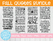 Load image into Gallery viewer, Fall Quotes SVG Cut File Bundle