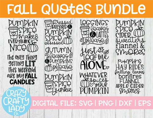 Fall Quotes SVG Cut File Bundle