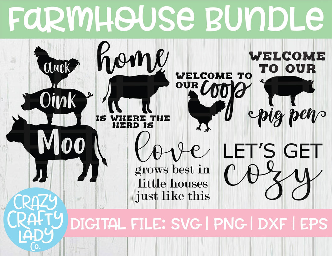 Farmhouse SVG Cut File Bundle