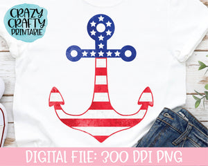 July 4th Anchor PNG Printable File