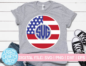 Patriotic Monogram Frame SVG Cut File